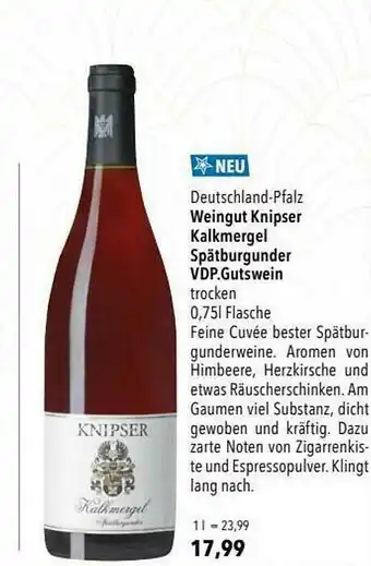 CITTI Markt Weingut Knisper Kalkmergel Spätburgunder Vdp.gutswein Angebot