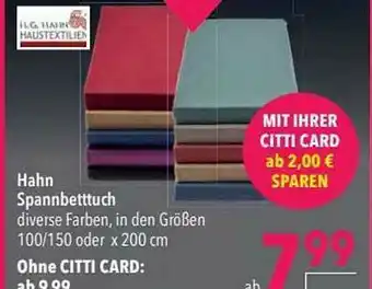 CITTI Markt Hahn Spannbetttuch Angebot