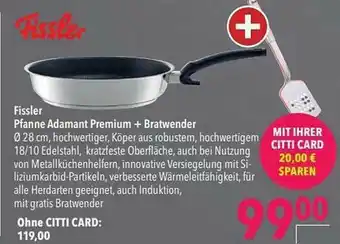 CITTI Markt Fissler Pfanne Adamant Premium + Bratwender Angebot