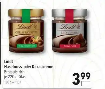 CITTI Markt Lindt Haselnuss- Oder Kakaocreme Angebot