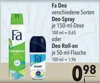 CITTI Markt Fa Deo Oder Deo-spray Oder Deo Roll-on Angebot