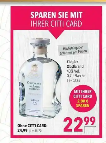 CITTI Markt Ziegler Obstbrand Angebot