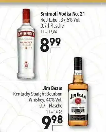 CITTI Markt Jim Beam Kentucky Straight Bourbon Whiskey Oder No. 21 Red Label Angebot