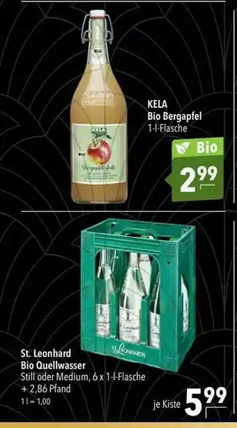 CITTI Markt Kela Bio Bergapfel Oder St Leonhard Bio Quellwasser Angebot