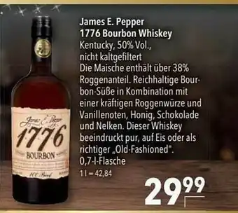 CITTI Markt James E Pepper 1776 Bourbon Whiskey Angebot