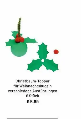 Idee Creativmarkt Christbaum-topper Für Weihnachtskugeln Angebot