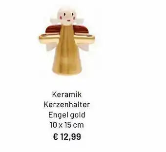 Idee Creativmarkt Keramik Kerzenhalter Engel Gold Angebot