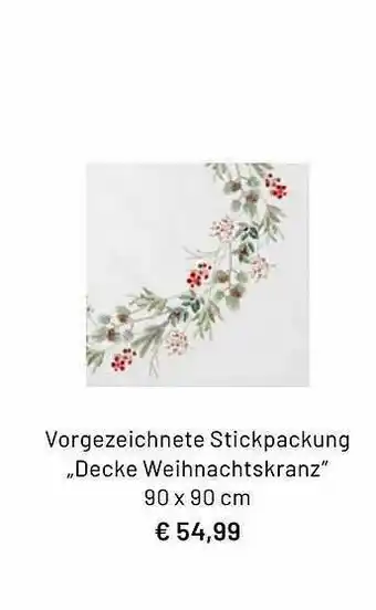 Idee Creativmarkt Vorgezeichnete Stickpackung „decke Weihnachtskranz“ Angebot