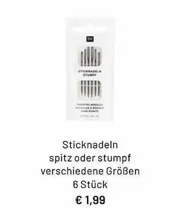 Idee Creativmarkt Sticknadeln Spitz Oder Stumpf Angebot