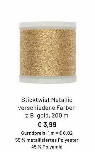 Idee Creativmarkt Sticktwist Metallic Angebot