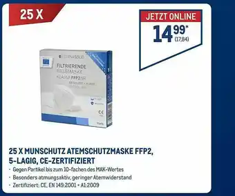 METRO 25 X Munschutz Atemschutzmaske Ffp2 Angebot