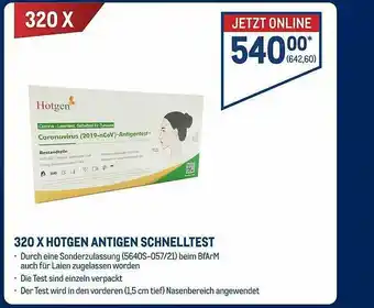 METRO 320x Hotgen Antigen Schnelltest Angebot