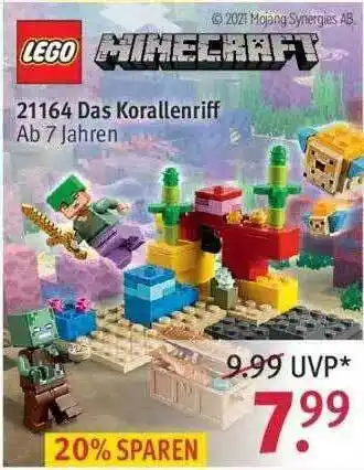 Rossmann Lego Minecraft 21164 Das Korallenriff Angebot