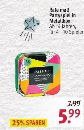 Rossmann Rate Mal! Partyspiel In Metallbox Angebot