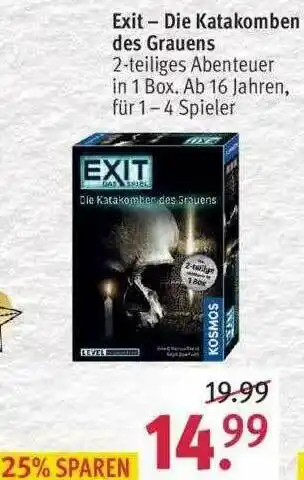 Rossmann Exit - Die Katakomben Des Grauens Angebot