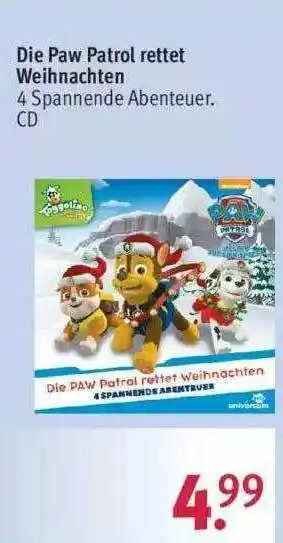 Rossmann Die Paw Patrol Rettet Weihnachten Angebot