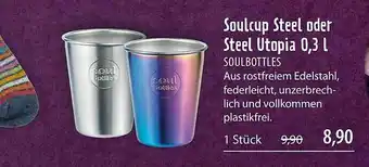 Superbiomarkt Soulcup Steel Oder Steel Utopia Soulbottles Angebot