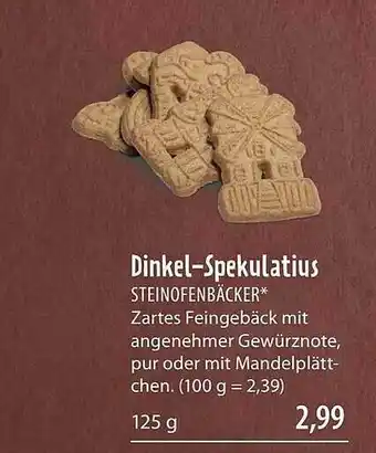 Superbiomarkt Dinkel-spekulatius Steinofenbäcker Angebot