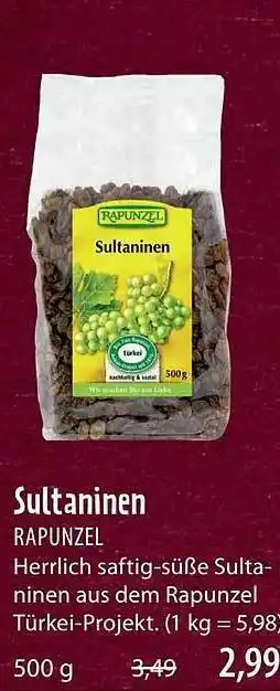 Superbiomarkt Sultaninen Rapunzel Angebot