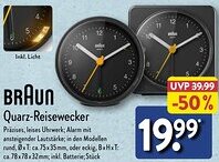 Aldi Nord BRAUN Quarz-Reisewecker Angebot