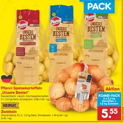 Netto Marken-Discount HEIMAT Zwiebeln + Pfanni Speisekartoffeln Angebot