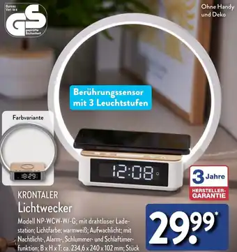 Aldi Nord KRONTALER Lichtwecker Angebot
