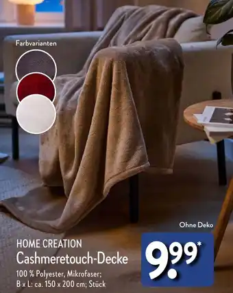 Aldi Nord HOME CREATION Cashmeretouch-Decke Angebot