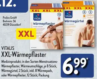 Aldi Nord VITALIS XXL-Wärmepflaster Angebot