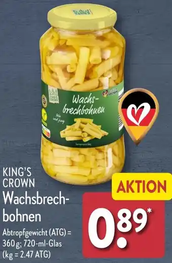 Aldi Nord KING'S CROWN Wachsbrechbohnen Angebot