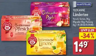 Aldi Nord TEEKANNE Ländertee Angebot