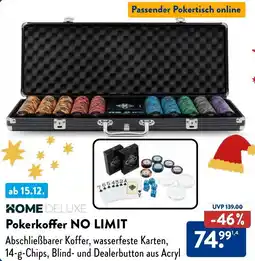 Aldi Nord HOME DELUXE Pokerkoffer NO LIMIT Angebot