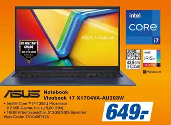 Expert Asus notebook vivobook 17 x1704va-au393w Angebot