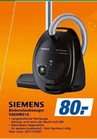 Expert Siemens bodenstaubsauger vs06m312 Angebot