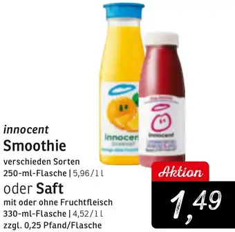 KONSUM innocent Smoothie oder Saft Angebot