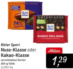 KONSUM Ritter Sport Nuss-Klasse oder Kakao-Klasse Angebot