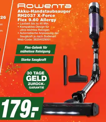 K+B Expert Rowenta Akku-Handstaubsauger RH2037 X-Force Flex 9.60 Allergy Angebot