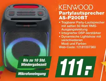 K+B Expert KENWOOD Partylautsprecher AS-P200BT Angebot