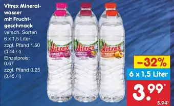 Netto Marken-Discount Vitrex Mineralwasser mit Fruchtgeschmack Angebot