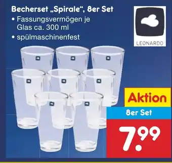 Netto Marken-Discount LEONARDO Becherset ,,Spirale“, 8er Set Angebot