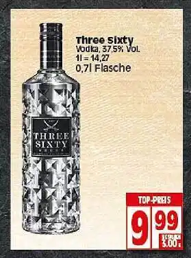 Elli Markt Three Sixty Vodka 0,7L Angebot