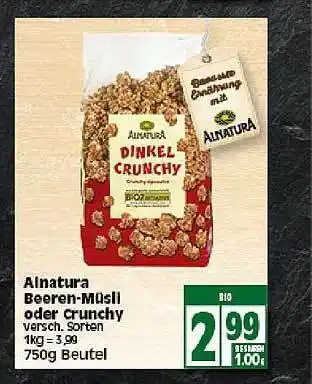 Elli Markt Alnatura Beeren Müsli Oder Crunchy 750g Beutel Angebot