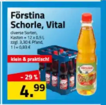 Logo Getränkemarkt Förstina Schorle, Vital Angebot