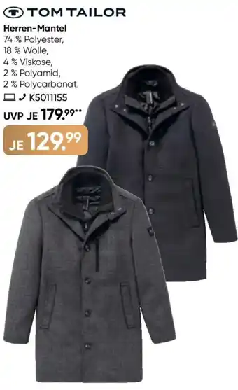 Galeria TOM TAILOR Herren-Mantel Angebot