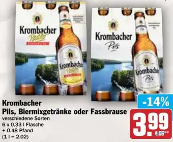 dodenhof Krombacher Pils, Biermixgetränke oder Fassbrause Angebot