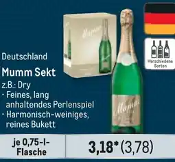 METRO Deutschland Mumm Sekt Angebot