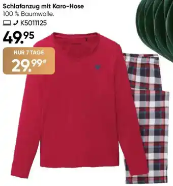 Galeria SCHIESSER Schlafanzug mit Karo-Hose Angebot