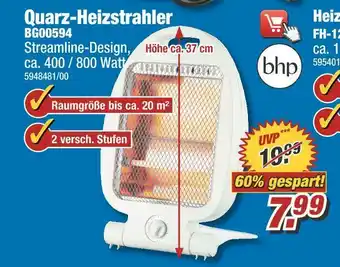 Poco Bhp quarz-heizstrahler bg00594 Angebot