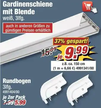 Poco Gardinenschiene mit blende oder rundbogen Angebot