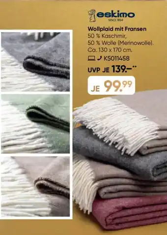 Galeria eskimo Wollplaid mit Fransen Angebot