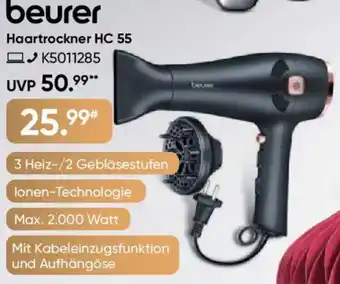 Galeria beurer Haartrockner HC 55 Angebot